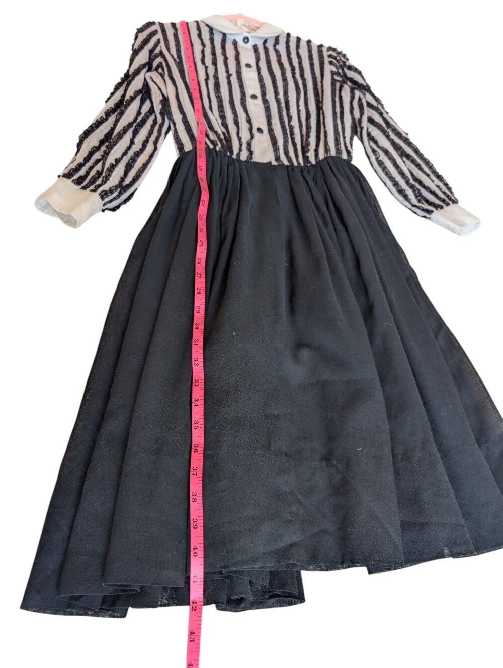 Vintage 1960s Anne Fogarty Midi Dress Size Small. Lace Button Down Top Collard - Picture 3 of 11